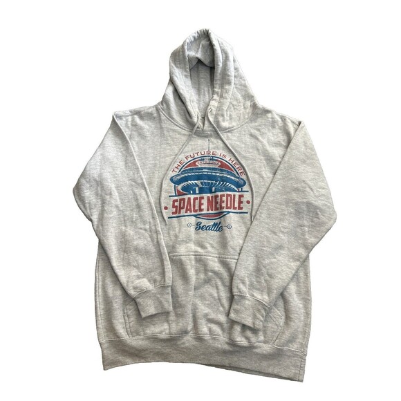 Seattle Space Needle Hoodie The Future Is Here Size M Grey Gray HTF RARE - Picture 1 of 10